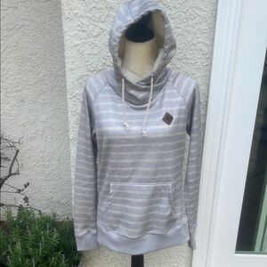 Burton Dryride Grey Striped WB Heron Pullover Hoodie Women's Size M